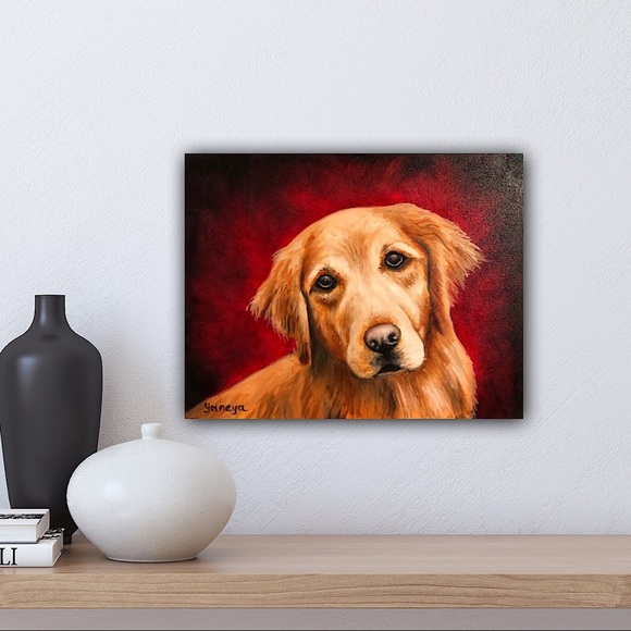Original Oil Painting Signed custom animal portraits dog painting - Picture 3 of 10